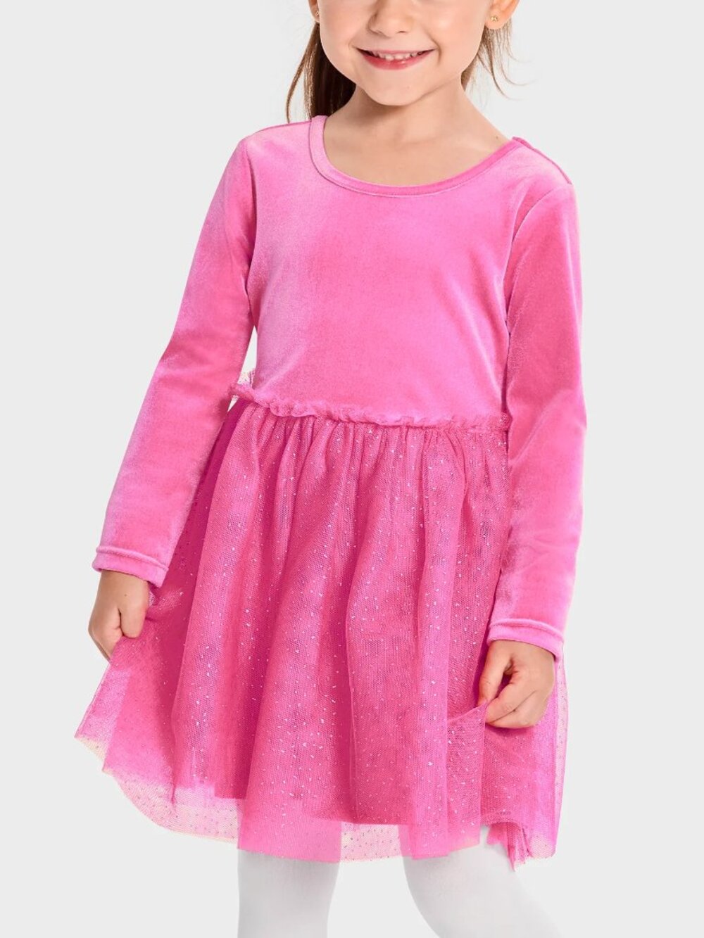 NWT The Children's Place Girls Pink Velvet GlitterTutu Dress Size X-Small